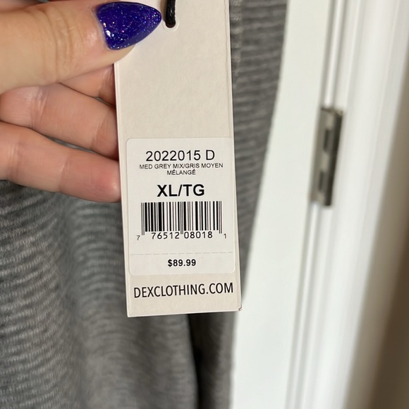 NWT DEX Puff Sleeve Ottoman Knit Dress - Medium Grey - Picture 4 of 6